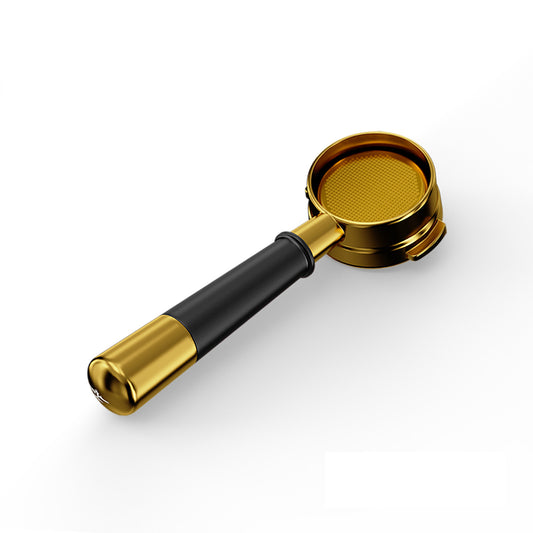 Flowlight Series Bottomless Portafilter: 58mm Black/Gold (LM/E61)