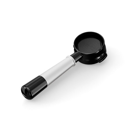 Flowlight Series Bottomless Portafilter: 58mm Black/Silver (LM/E61)
